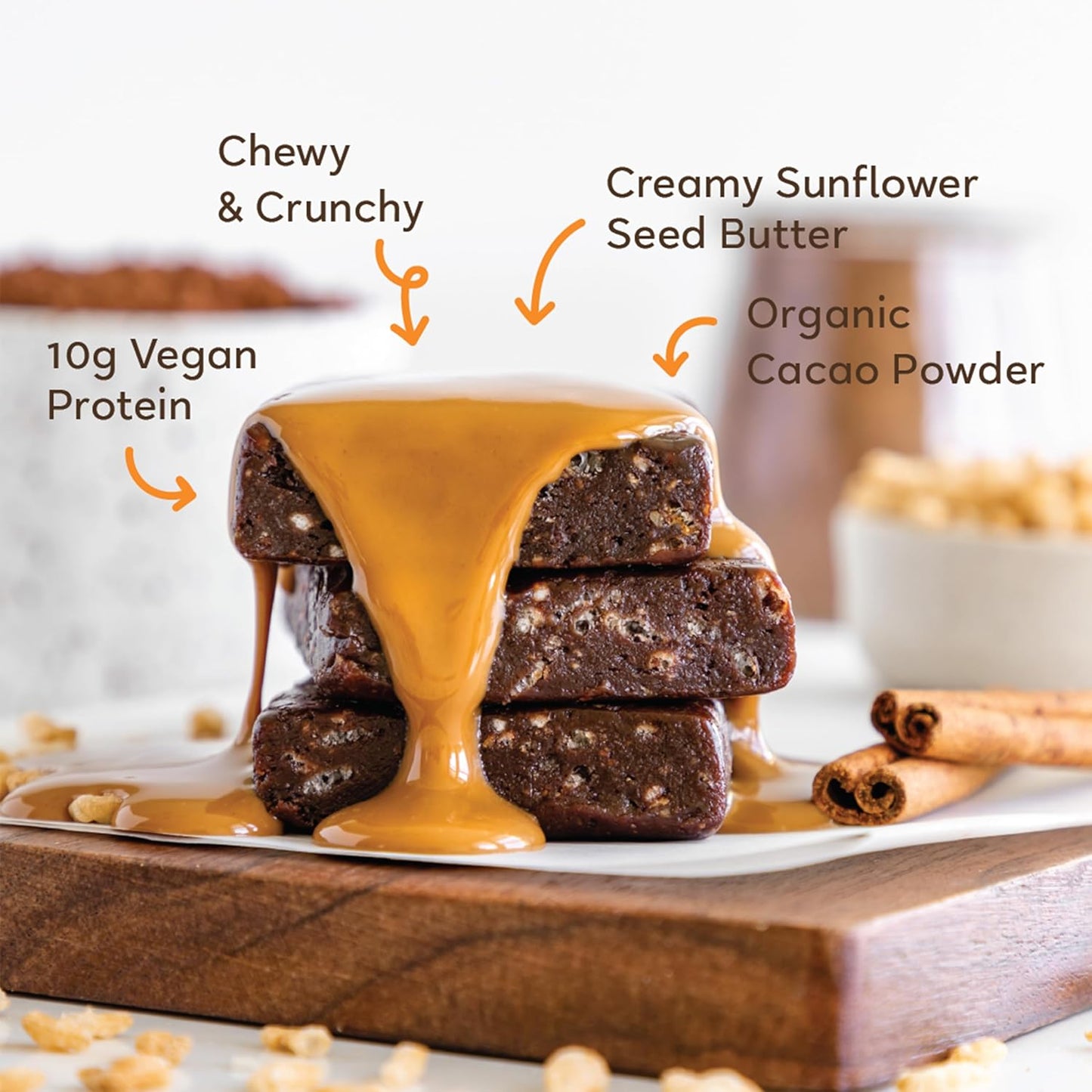 Organic Vegan Protein Bars - Sunflower Butter + Chocolate, 2.3 oz Bars, 12 Pack