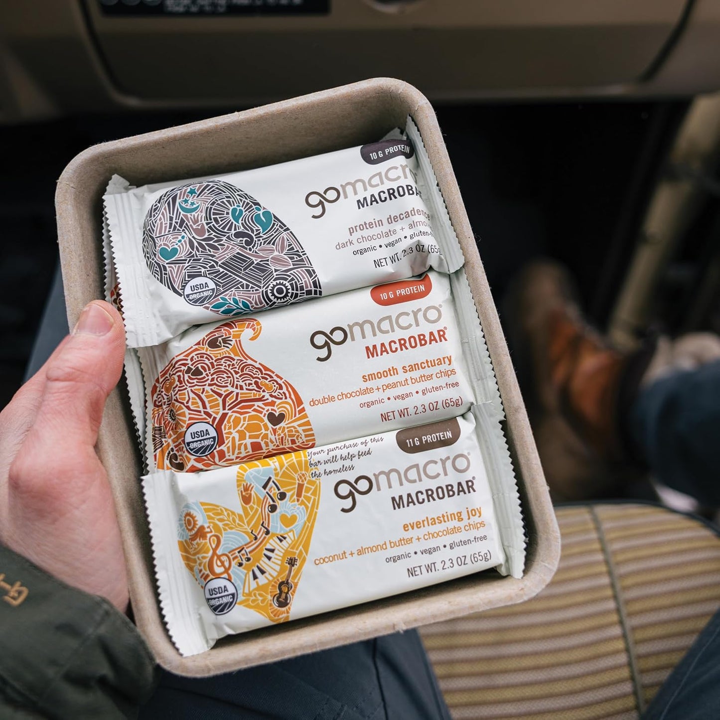 Organic Vegan Protein Bars Protein Variety Pack - GoMacro MacroBar (12 Count, 2.3-2.4 Ounce Bars)