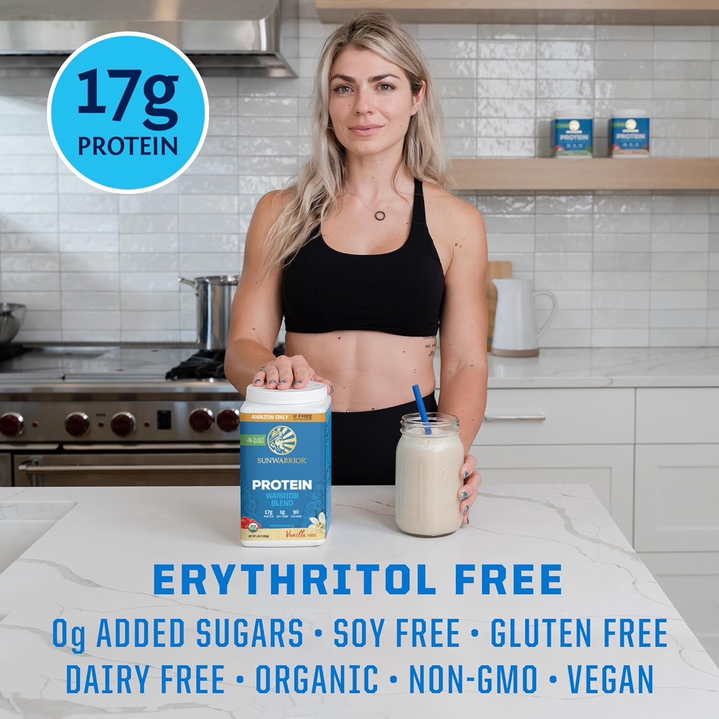 Organic Vegan Protein Powder & Creatine Monohydrate Combo | Vanilla & Unflavored, 60 & 32 Servings