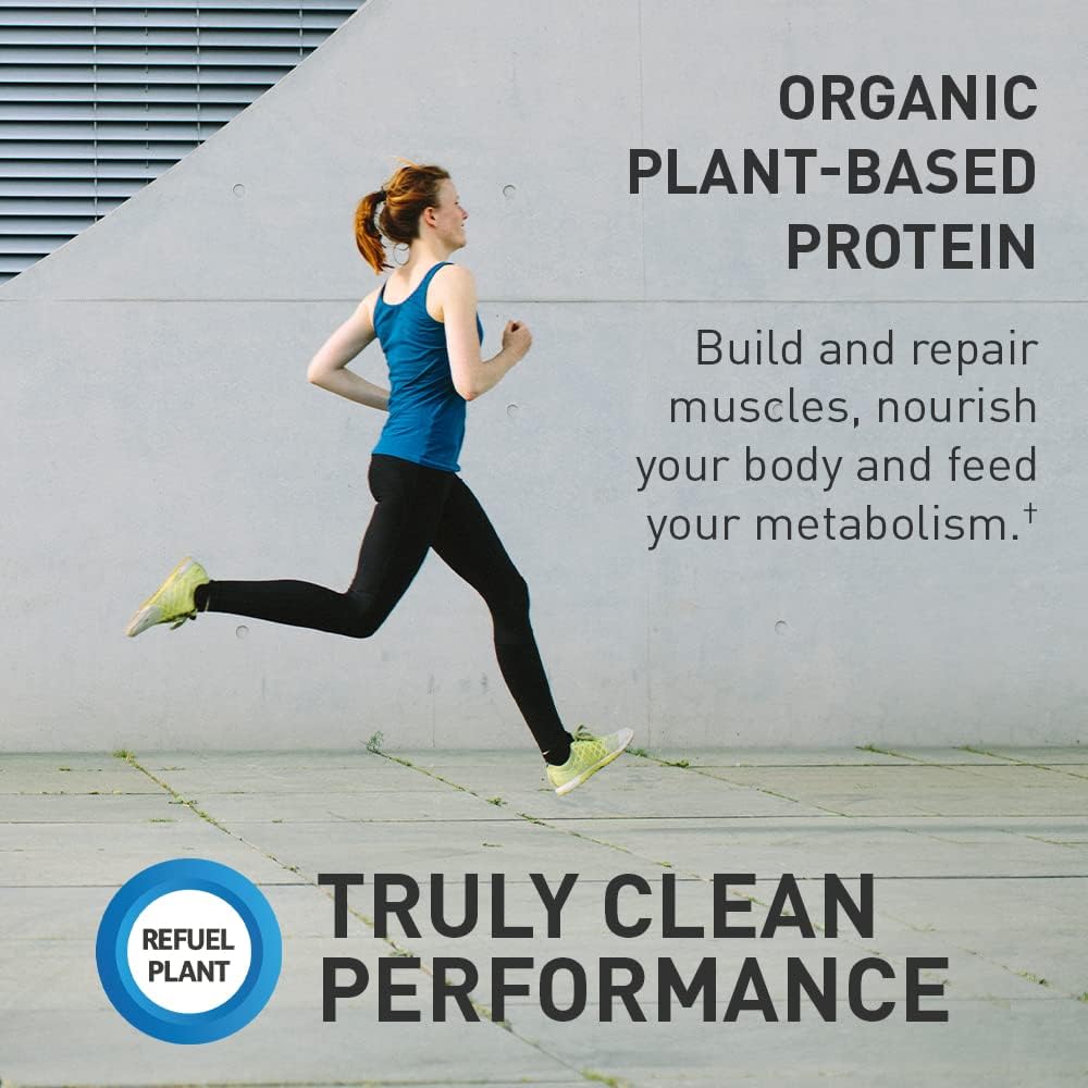Organic Vegan Sport Protein Powder with Probiotics, BCAAs, Plant Protein, Zinc & Vitamin C Supplement