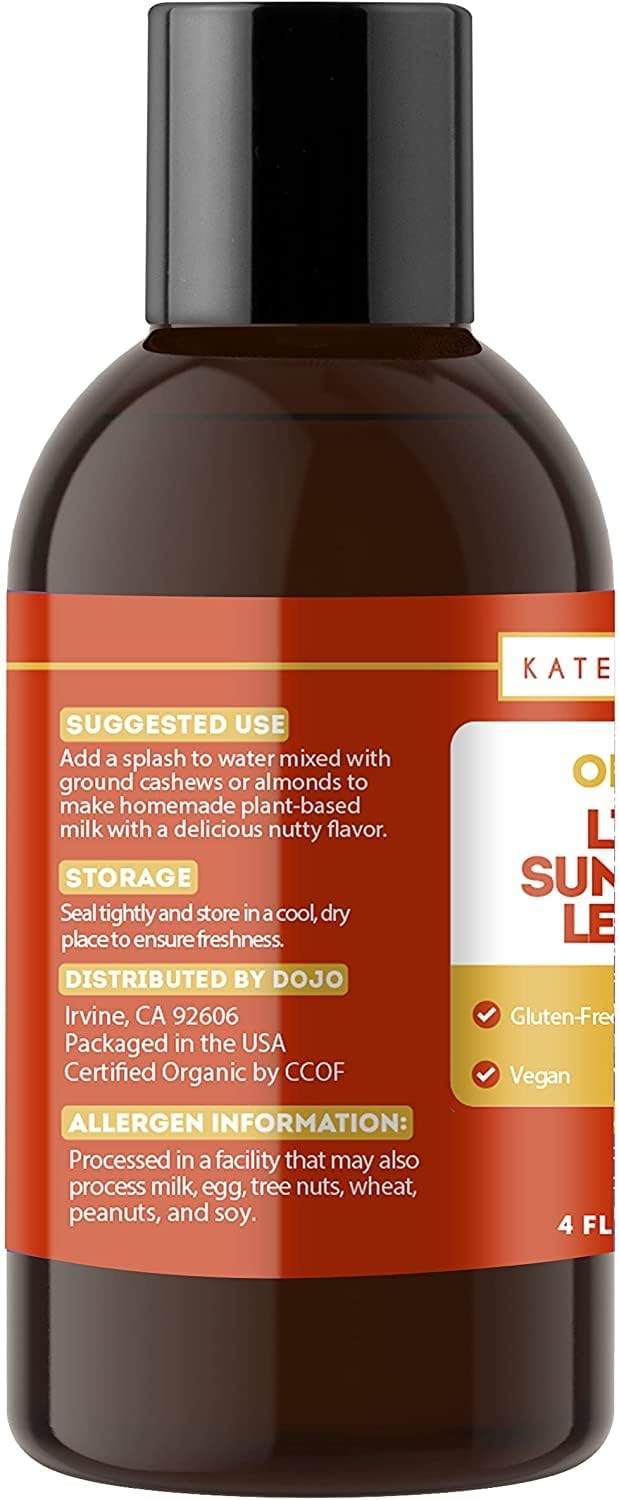 Organic Vegan Sunflower Lecithin Liquid for Cooking & Baking - 4oz Gluten-Free Supplement for Gummies, Smoothies, & Lactation - BoostGo Australia