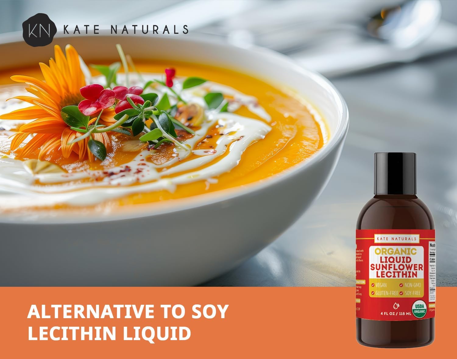 Organic Vegan Sunflower Lecithin Liquid for Cooking & Baking - 4oz Gluten-Free Supplement for Gummies, Smoothies, & Lactation - BoostGo Australia
