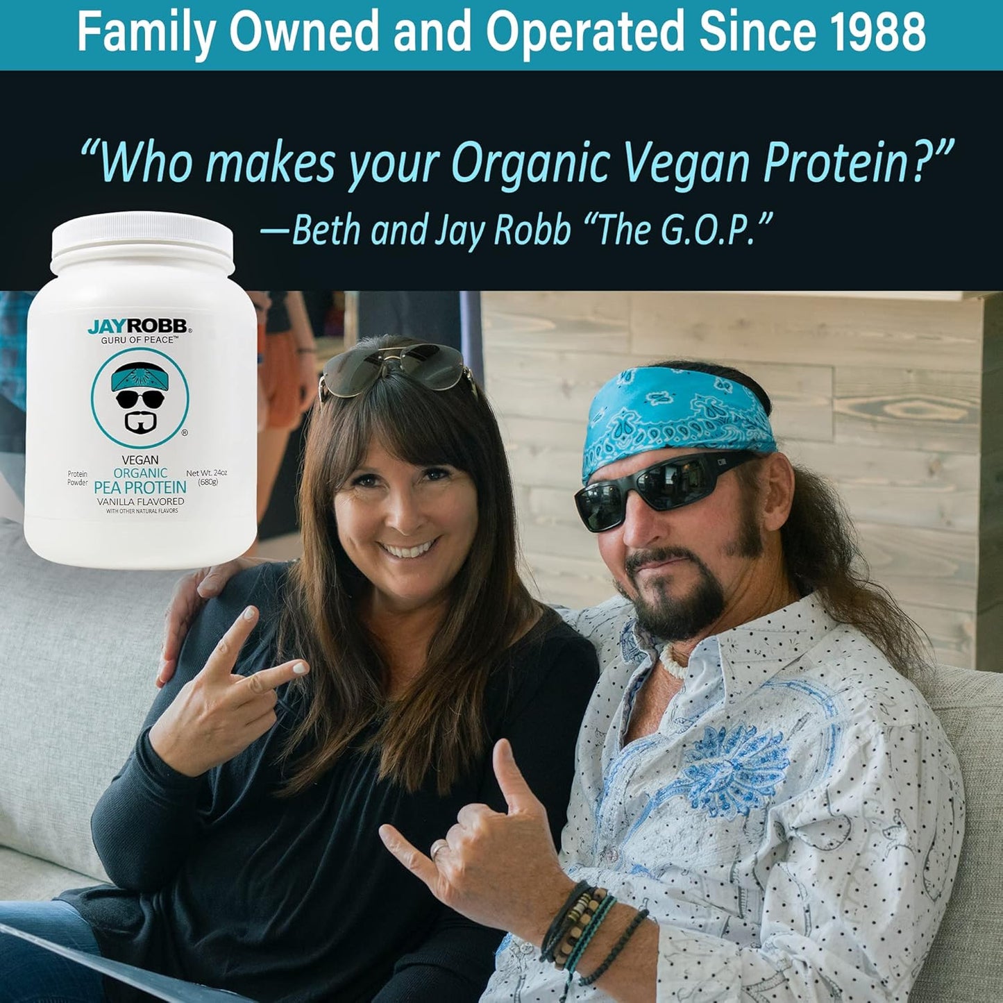 Organic Vegan Vanilla Pea Protein by JAYROBB - Plant-Based Protein Supplement