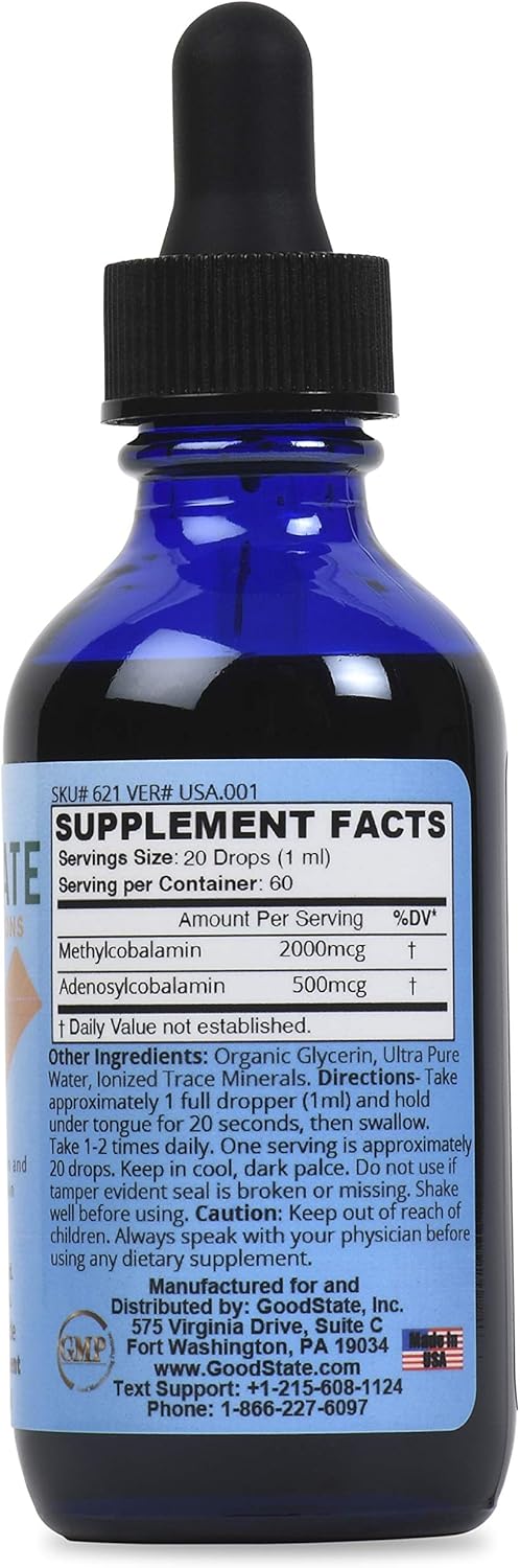 Organic Vegan Vitamin B12 Liquid Mineral Supplement | Professional Grade Sublingual Liquid | Nano-Ionic for Optimal Absorption | 2 Fl oz Bottle