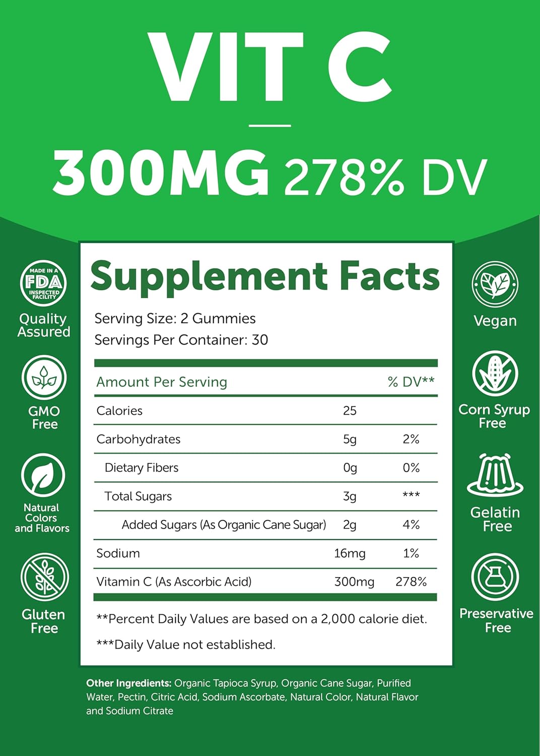 Organic Vegan Vitamin C and D3 Gummy Bundle - 300mg Chewable Supplement for Immunity, Bone, and Mood Support