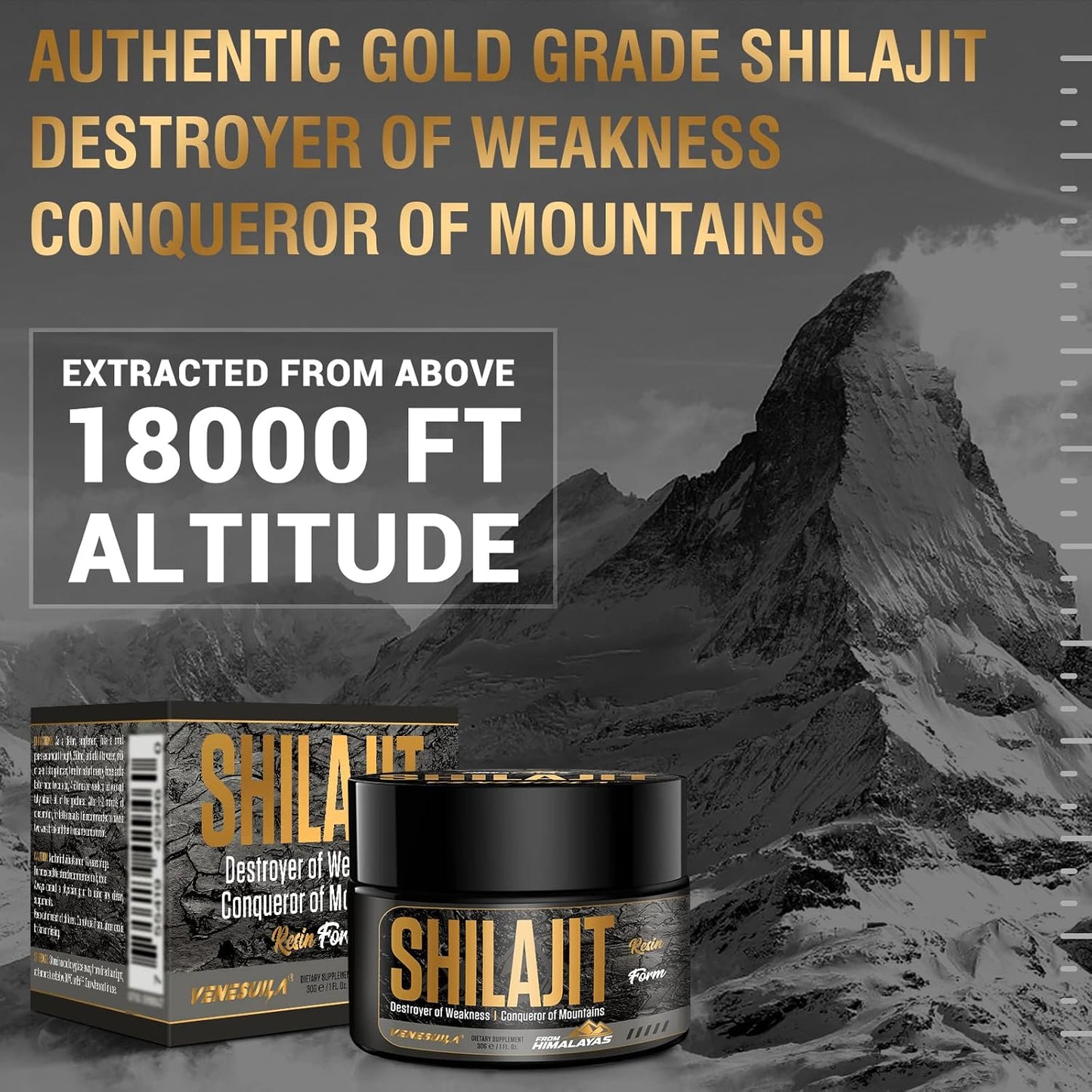 Organic Venezuela Shilajit Resin - Third Party Tested, Rich in 85+ Trace Minerals, Gold Grade Himalayan Shilajit for Energy - 3 Pack of 1 Fl Oz
