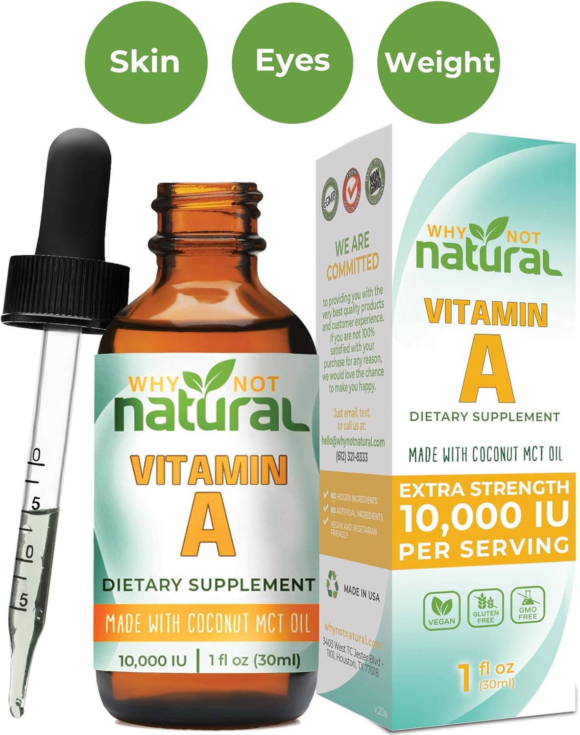 Organic Vitamin B12 Drops and Liquid Vitamin A Combo for Natural Wellness