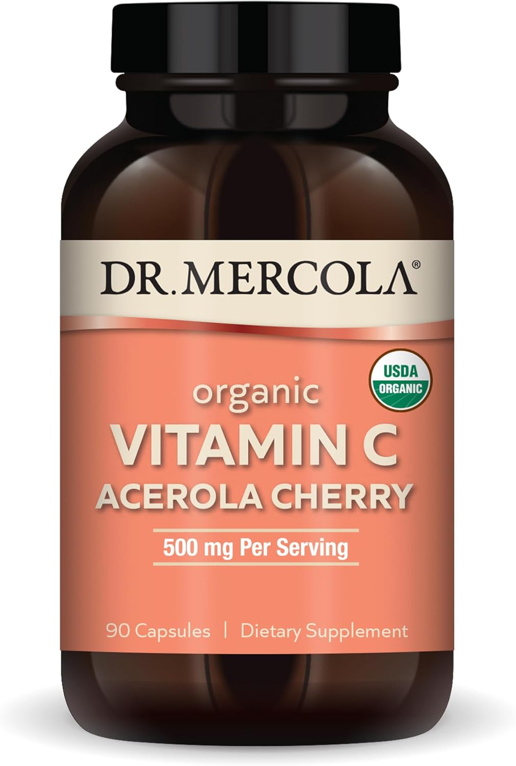 Organic Vitamin C Acerola Cherry Capsules - 30 Servings, 500mg Per Serving - Immune Support Dietary Supplement
