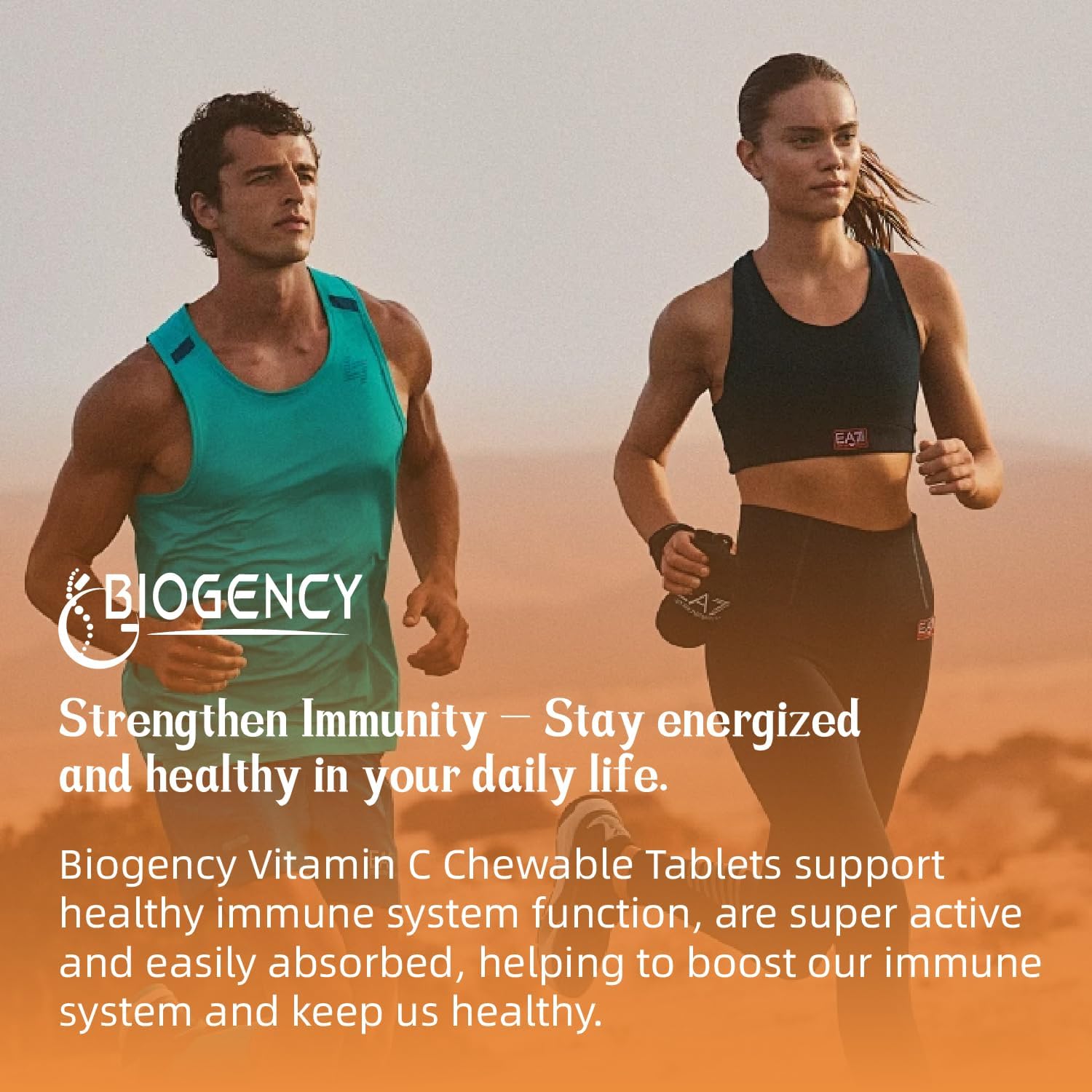 Organic Vitamin C Chewable Supplement Tablets - Vegan Antioxidant for Skin and Immunity - Gluten Free, 60 Count