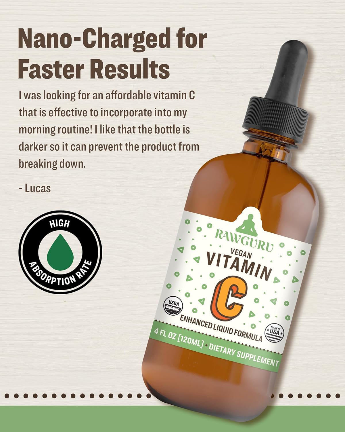 Organic Vitamin C Tincture with Trace Minerals - Nano-Processed Antioxidant & Immune Support - Vegan Liquid Drops - 60 Servings - 2 Pack