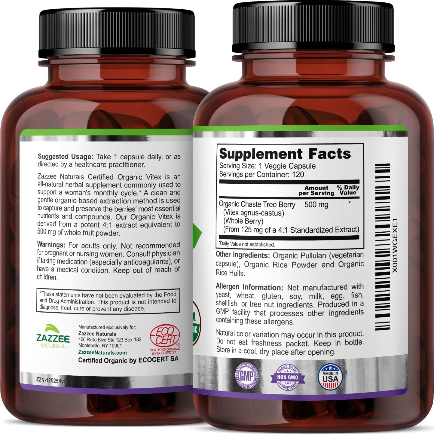 Organic Vitex and Myo-Inositol Capsules - Vegan, Non-GMO, All-Natural Formula