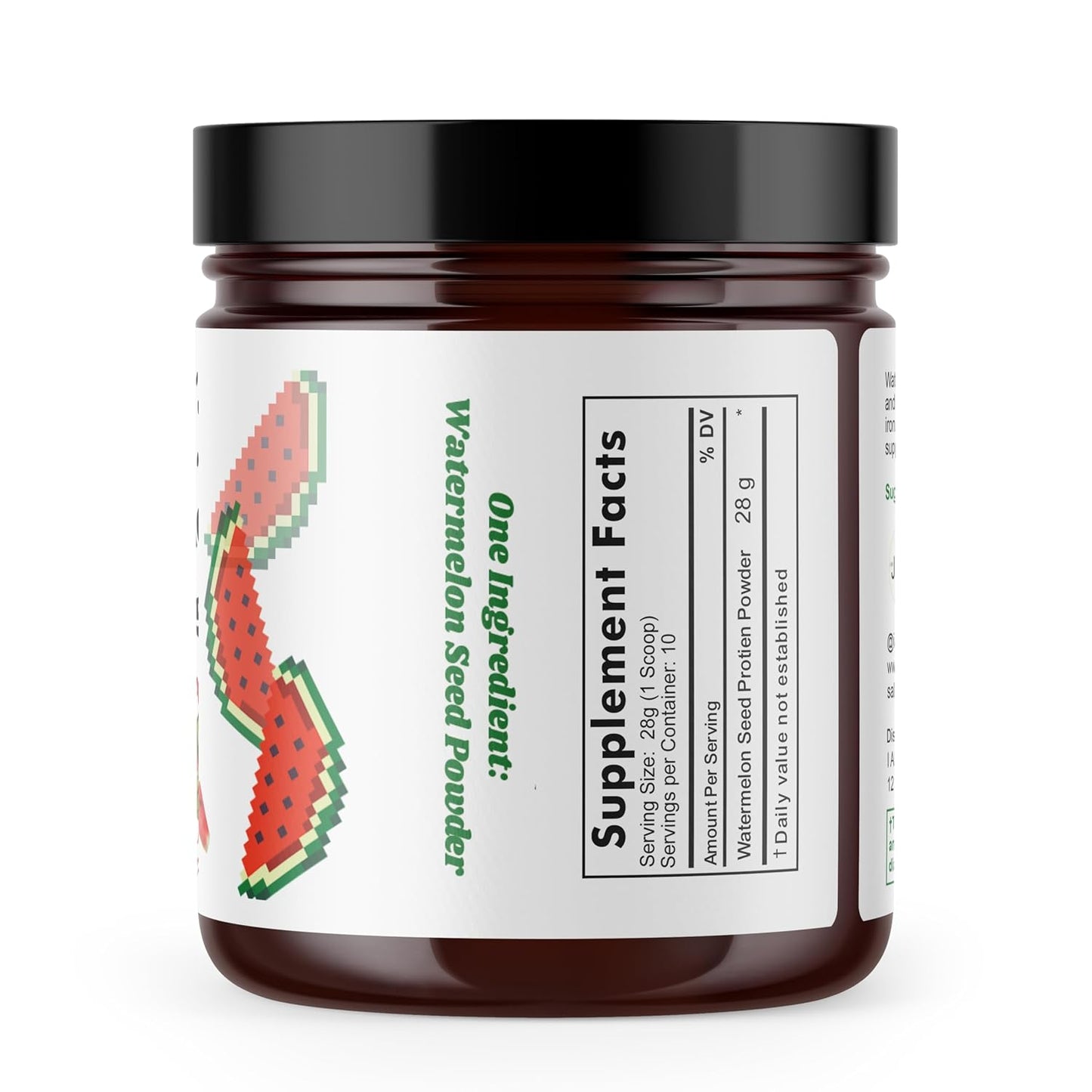 Organic Watermelon Seed Powder - Nutrient Dense, Protein Rich, High in Magnesium, Iron, and Zinc - Add to Tea and Smoothies - 10oz Glass Jar - Non-GMO - Eco Friendly
