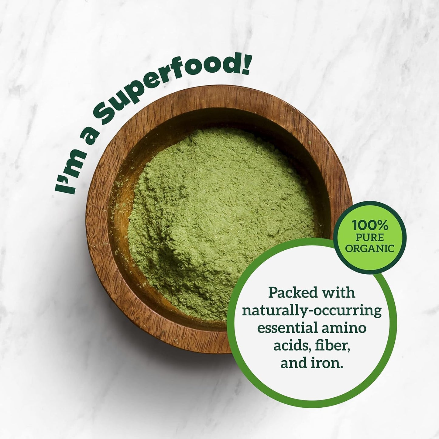 Organic Wheatgrass Powder - Rich in Chlorophyll, Antioxidants & Vitamins (15 oz)