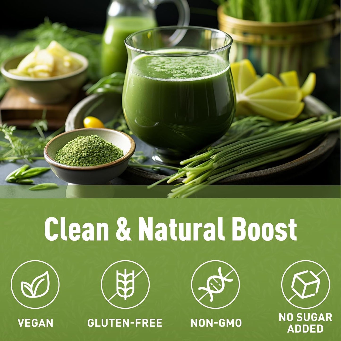 Organic Wheatgrass Powder 16 oz - Vegan, Immune-Boosting, Rich in Vitamins, Fiber & Minerals - Expires Feb 2025