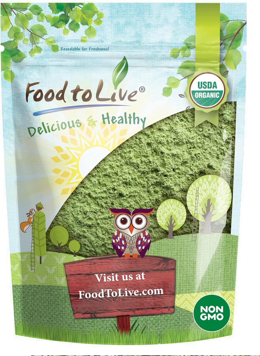 Organic Wheatgrass Powder 4oz - Non-GMO, Raw Vegan Superfood Rich in Fiber, Chlorophyll, Fatty Acids - Bulk Size for Juicing