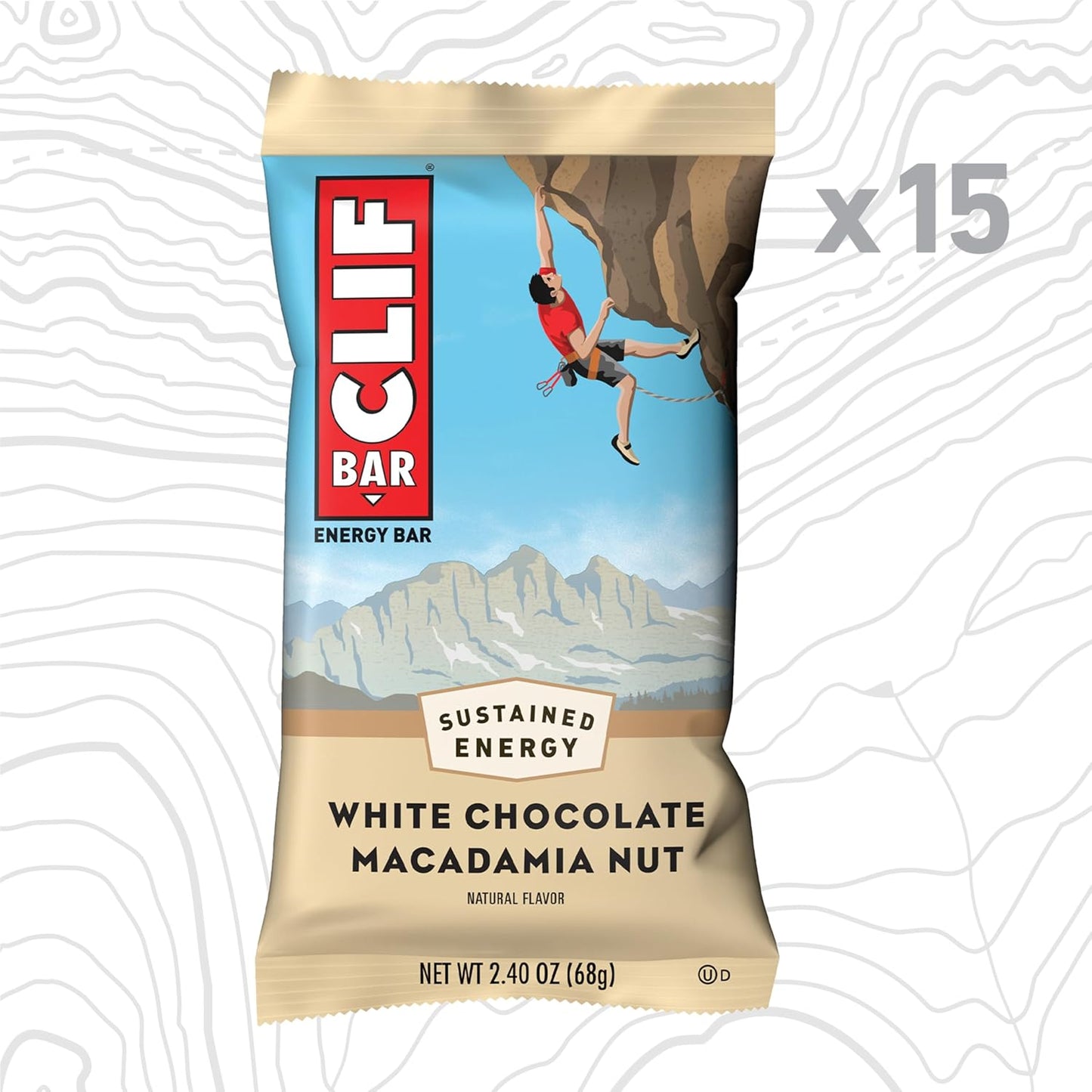 Organic White Chocolate Macadamia Nut Energy Bars - Plant Based Protein (15 Pack)