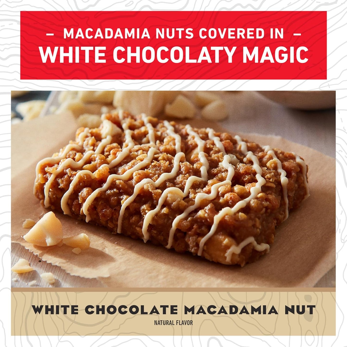 Organic White Chocolate Macadamia Nut Energy Bars - Plant Based Protein (15 Pack)