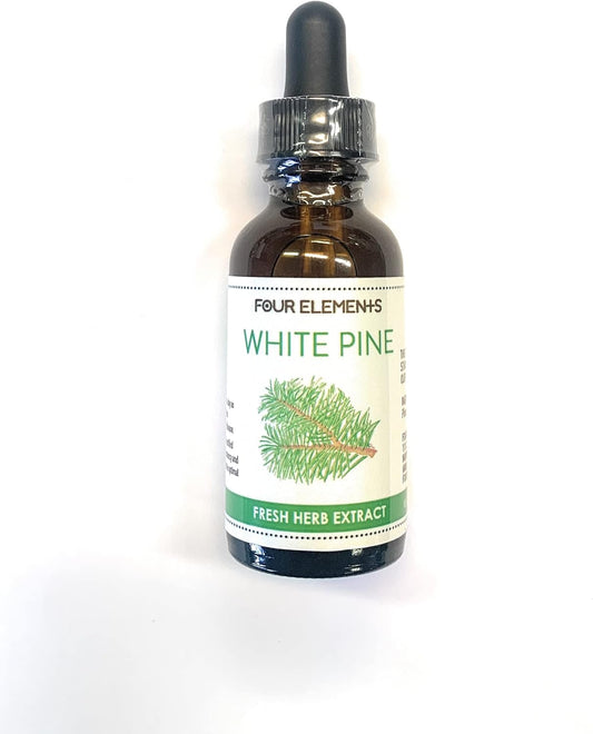 Organic White Pine Tincture - Four Elements 4E Herb Extract, 1 FL OZ, Certified Fresh