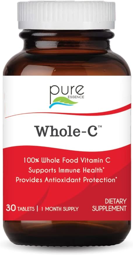Organic Whole Food Vitamin C Tablets for Immune Support - Immunity Booster Dietary Supplement