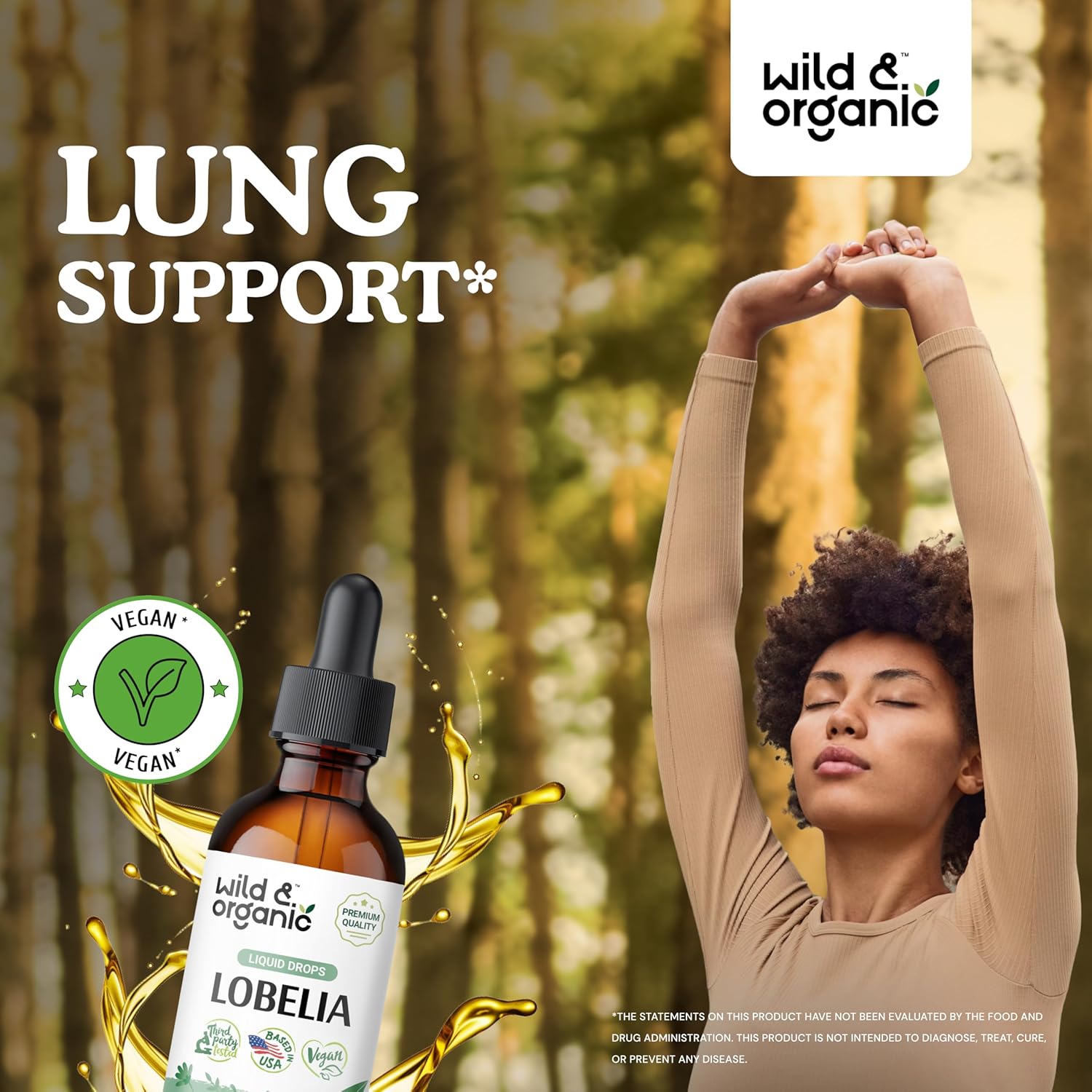 Organic Wild Lobelia and Mullein Tincture Combo 2 fl oz - Herbal Respiratory Support
