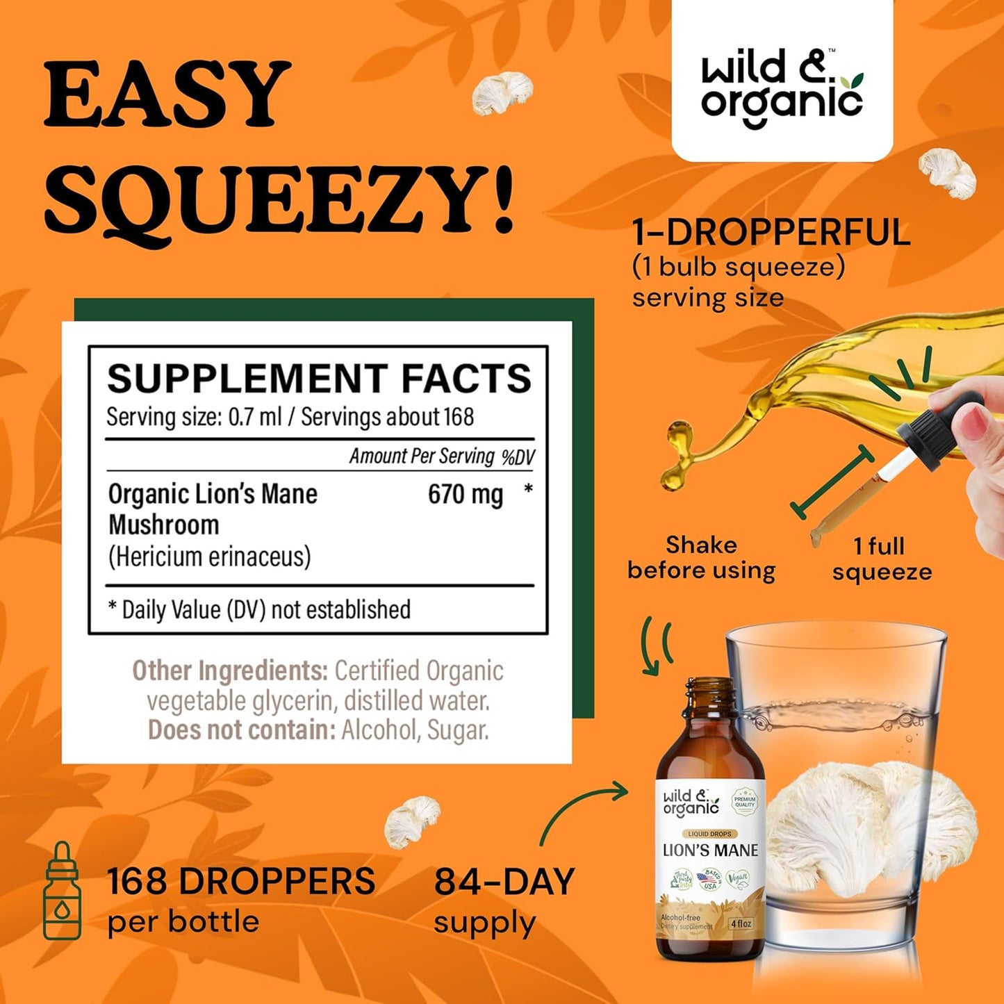 Organic Wild Maitake and Lion's Mane Mushroom Tincture Duo - 4 fl oz Each