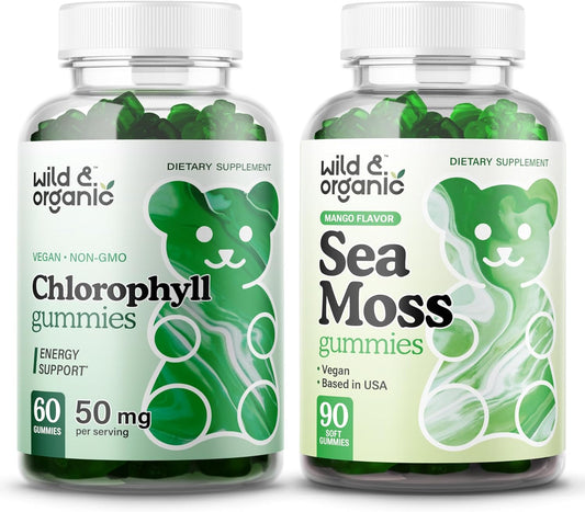 Organic Wild Sea Moss and Chlorophyll Gummies for Natural Wellness