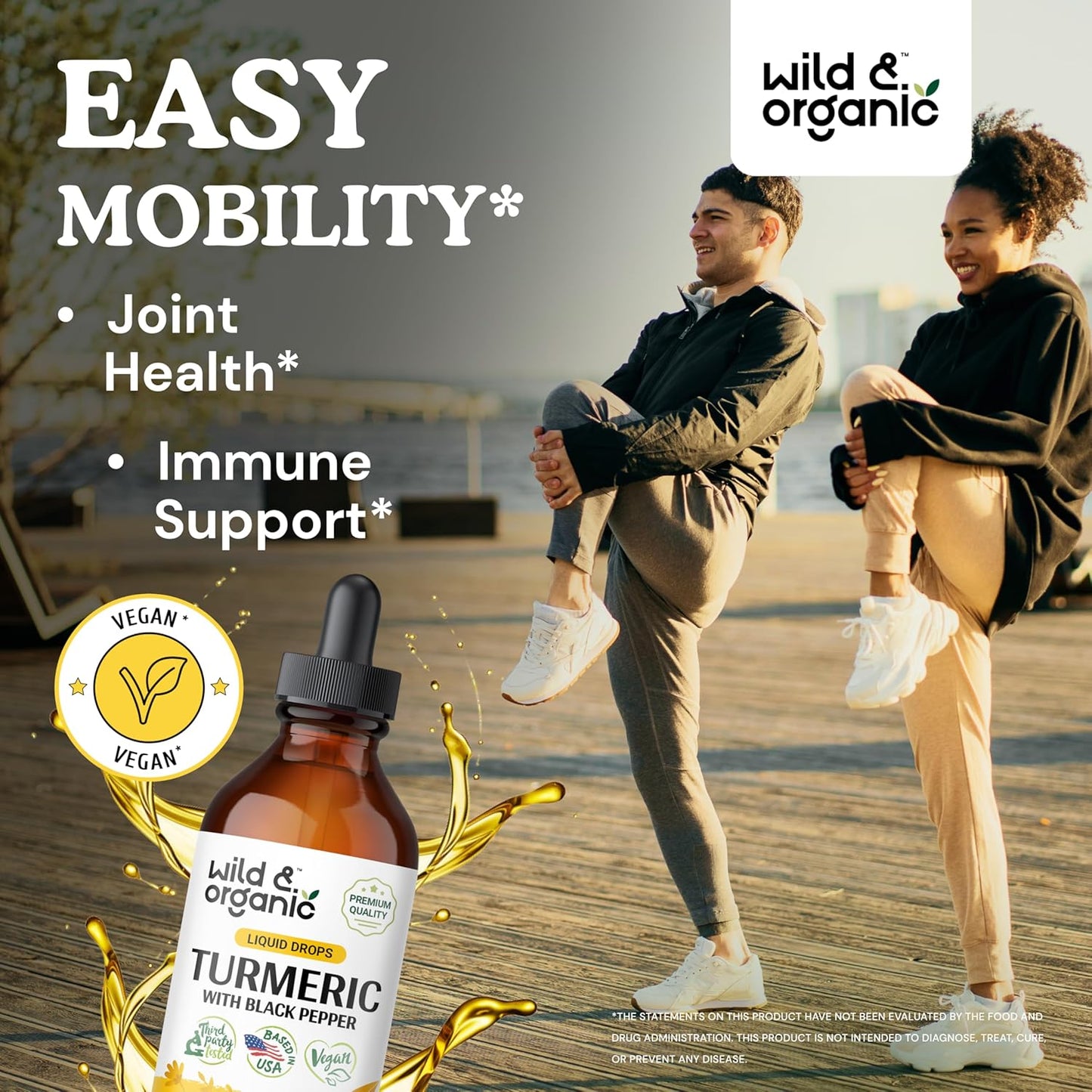 Organic Wild Tart Cherry Gummies with Turmeric Tincture - 4 fl oz Bottle