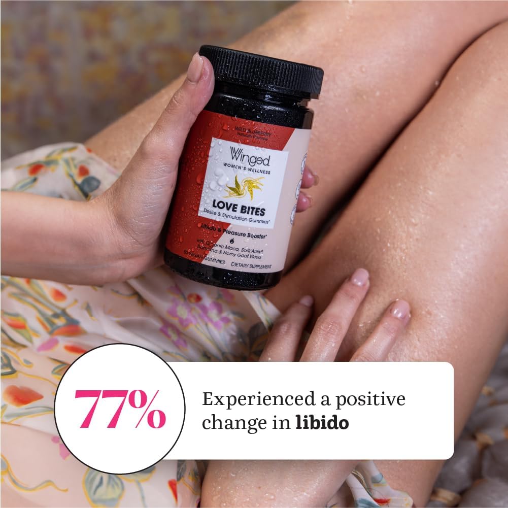 Organic Winged Wellness Love Bites for Women - Gluten-Free Stress Management Formula with Energy Boost - 50 ct.