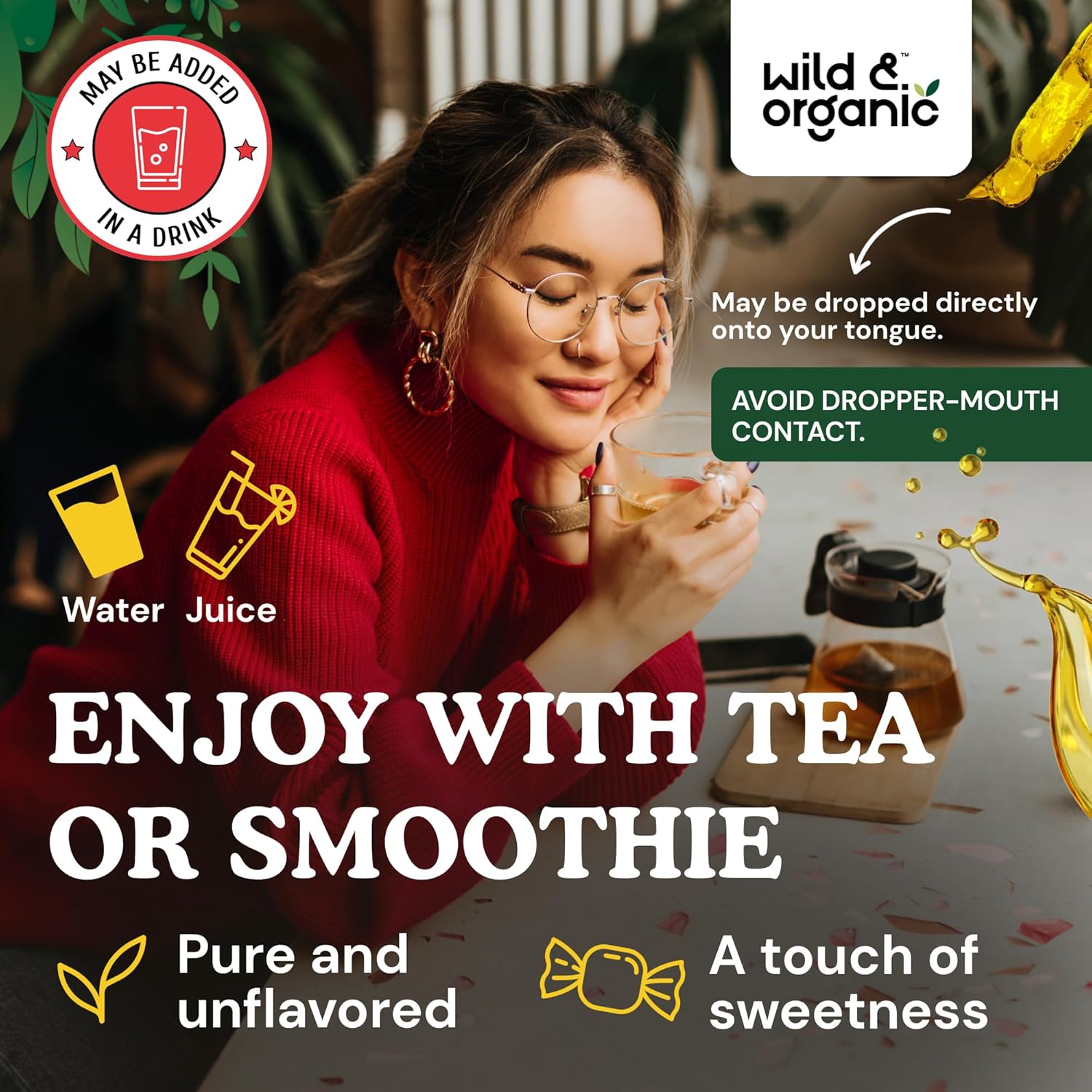 Organic Women's Cranberry Concentrate Liquid Drops - 12,500 mg for Urinary Tract Support - Vegan, Sugar & Alcohol-Free - 4 fl oz