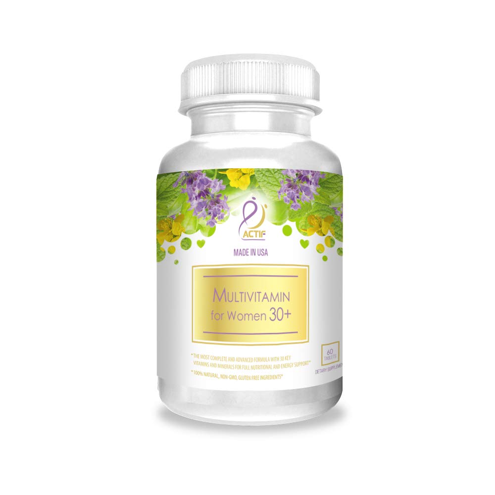 Organic Women's Multivitamin Age 30+ - 30 Vitamins & Herbs, Non-GMO, USA Made (2-Month Supply)