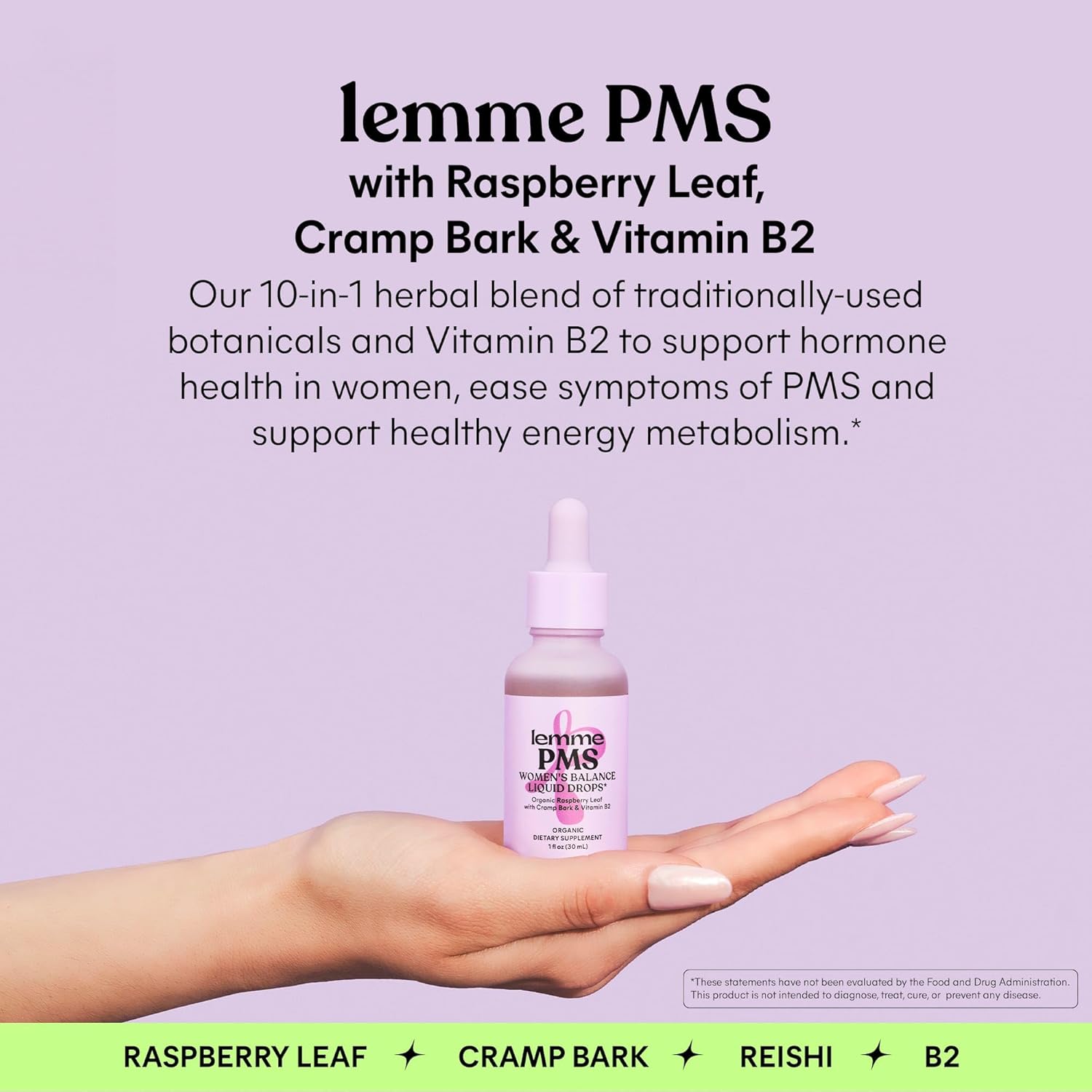 Organic Women's PMS Hormone Balance Liquid Drops with Herbal Blend for Period Cramp Relief - 1 fl oz