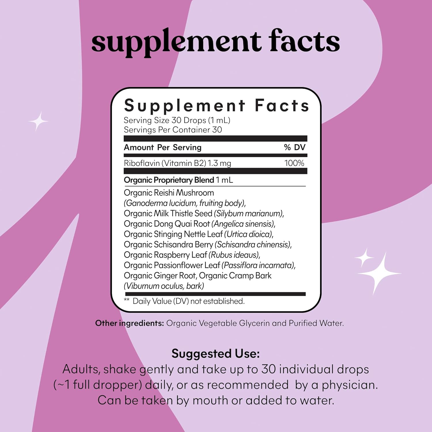 Organic Women's PMS Hormone Balance Liquid Drops with Herbal Blend for Period Cramp Relief - 1 fl oz