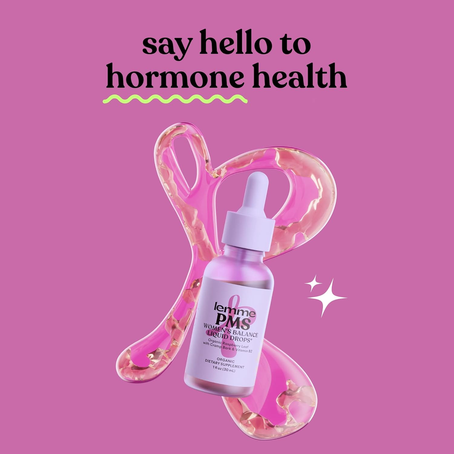 Organic Women's PMS Hormone Balance Liquid Drops with Herbal Blend for Period Cramp Relief - 1 fl oz