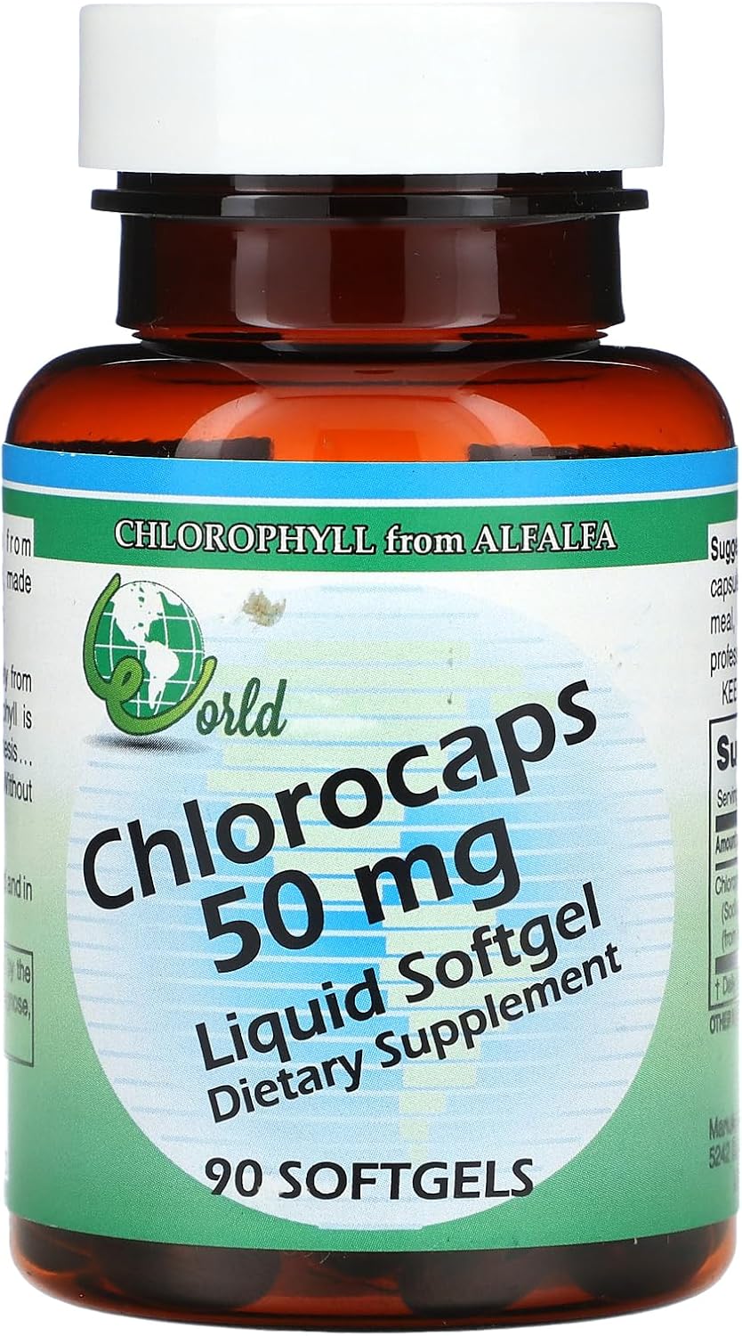 Organic World Chlorocaps - 50 mg - 90 Softgel Capsules for Natural Health
