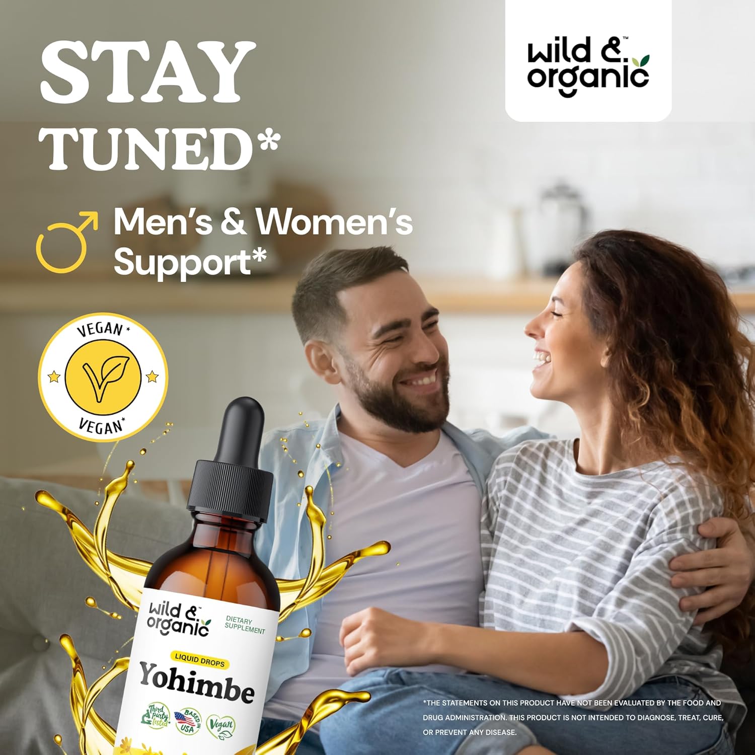 Organic Yohimbe Liquid Extract Drops - 5mg Yohimbine Tincture for Men & Women - Vegan, Alcohol-Free - 2 fl oz