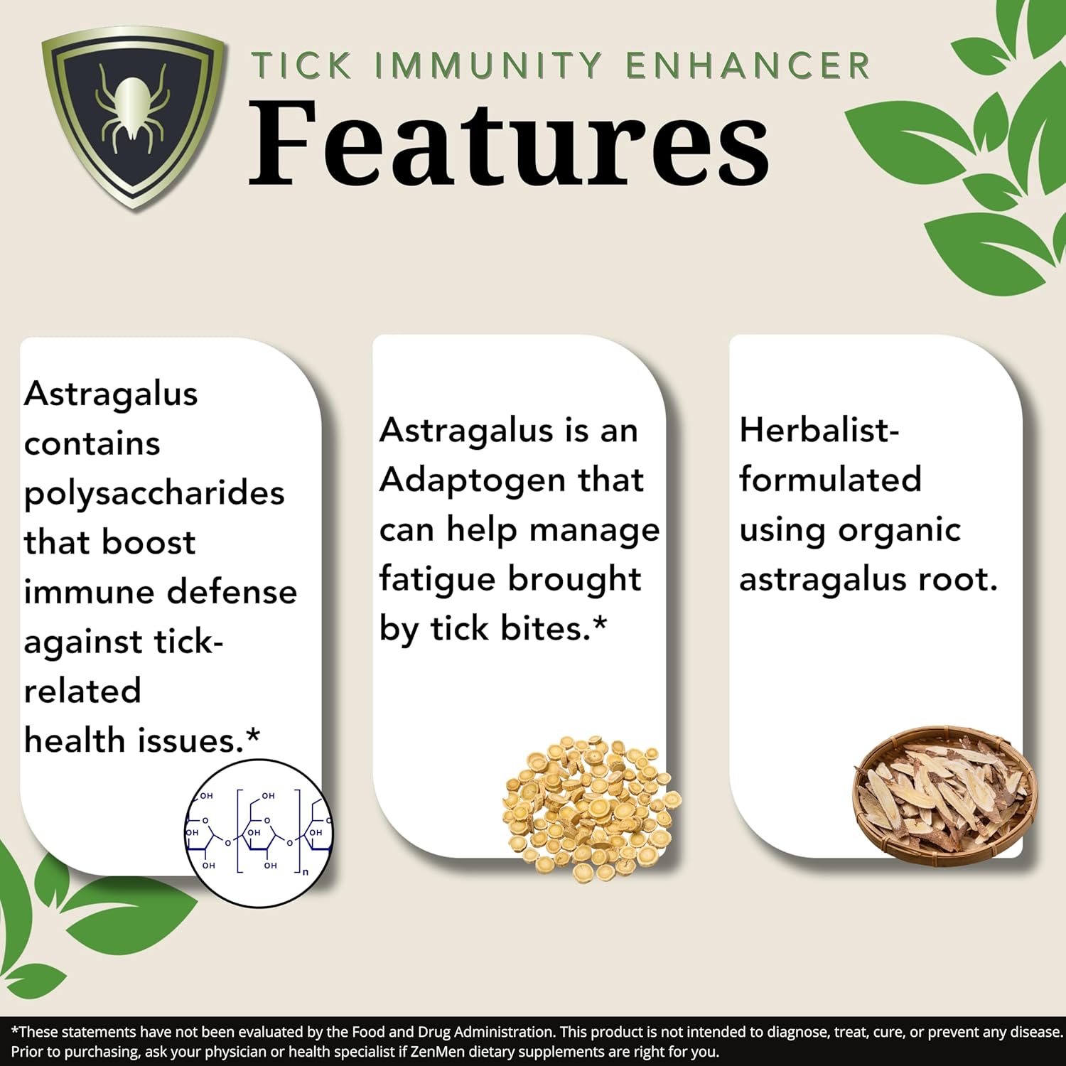 Organic Zenmen Astragalus Root Tincture - Boosts Immune System and Antioxidant Levels - Made in USA