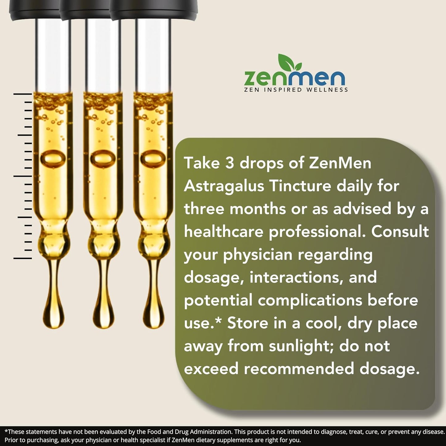 Organic Zenmen Astragalus Root Tincture - Boosts Immune System and Antioxidant Levels - Made in USA