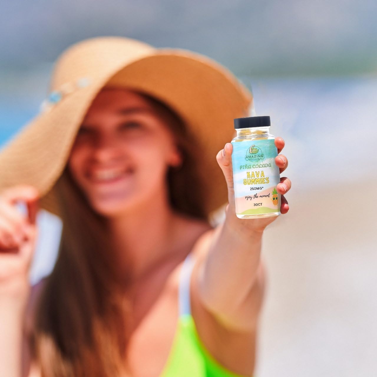 Organic Zesty Lemon Kava Gummies - 250mg Each - Natural Sleep Aid for Relaxation & Restful Nights - Non-GMO, Vegan, Gluten-Free - 30 Count