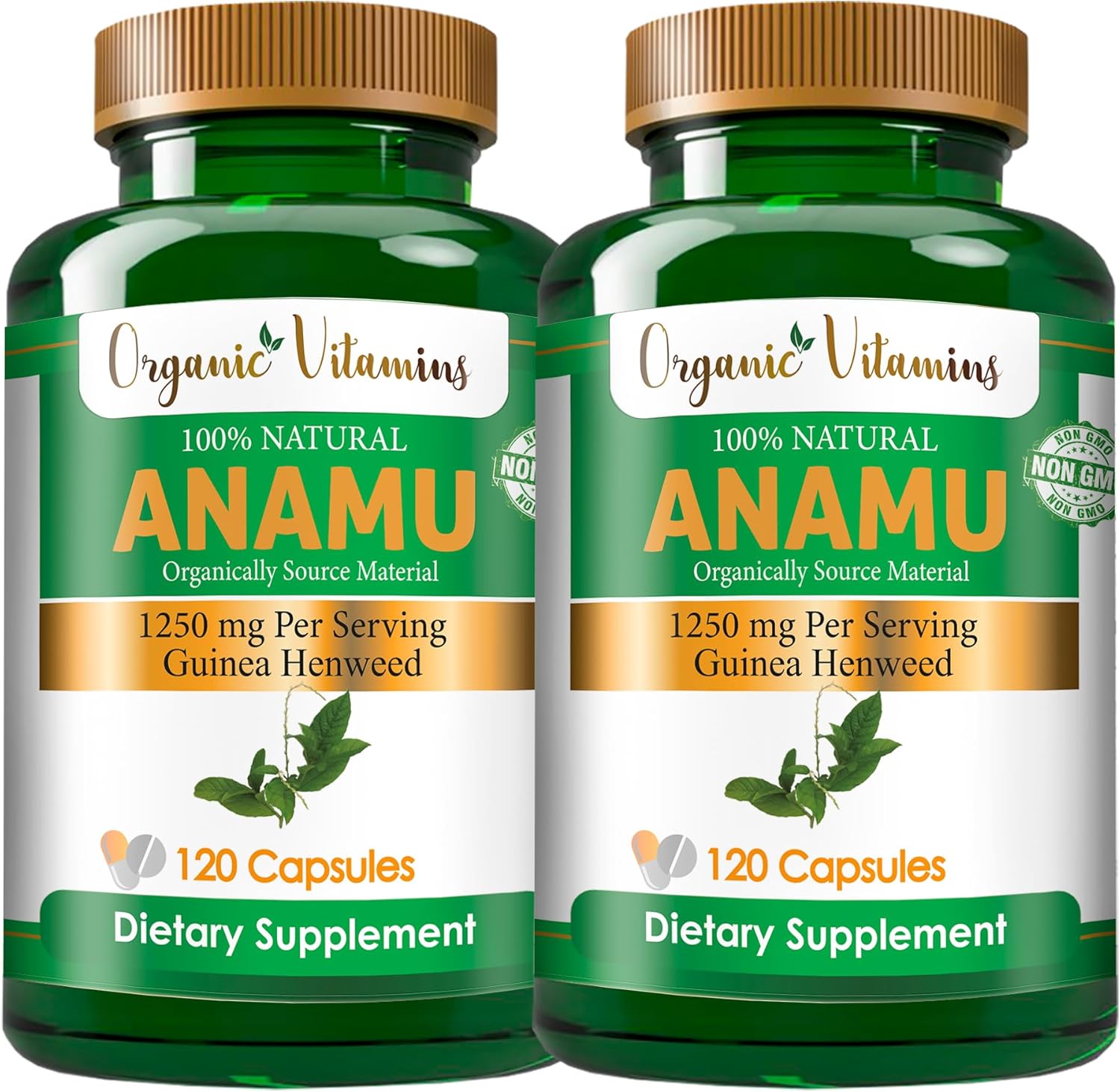 Organically Grown allnue Anamu Vitamins 1250mg - 240 Capsules Petiveria Allicea Supplement