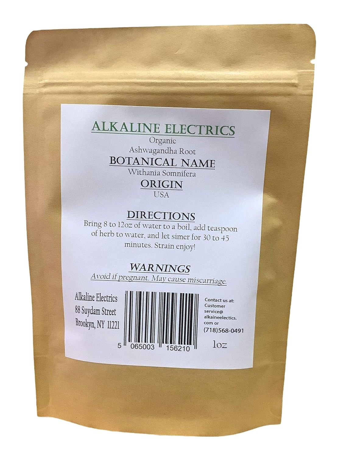 Organically Grown Ashwagandha Root for Stress Relief | Withania Somnifera | Non-GMO | 1oz Resealable Package | Oregon Grown