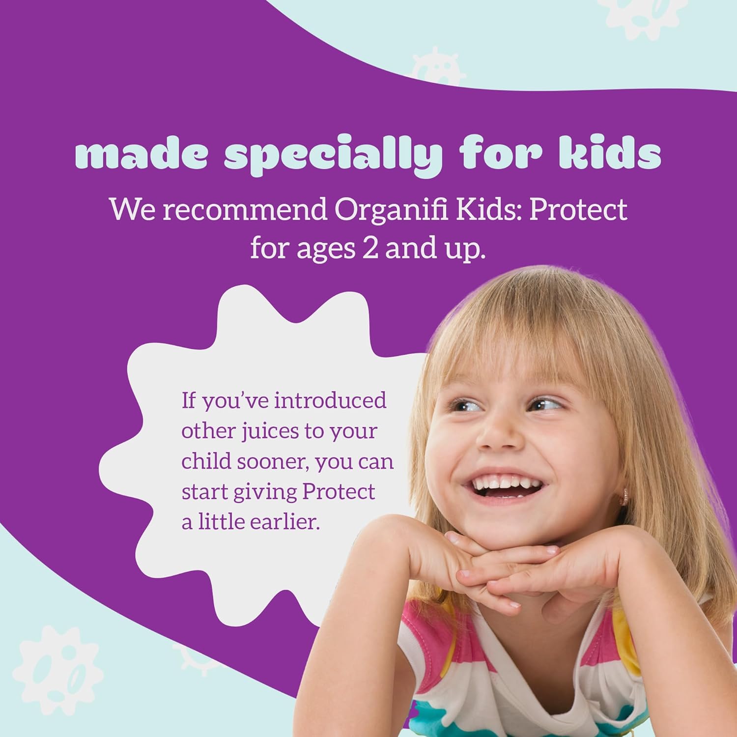 Organifi Kids Protect Immune Support Powder with Elderberry, Acerola Cherry, and Zinc - Berry Flavored, Plant-Based, Vegan - 15 Servings