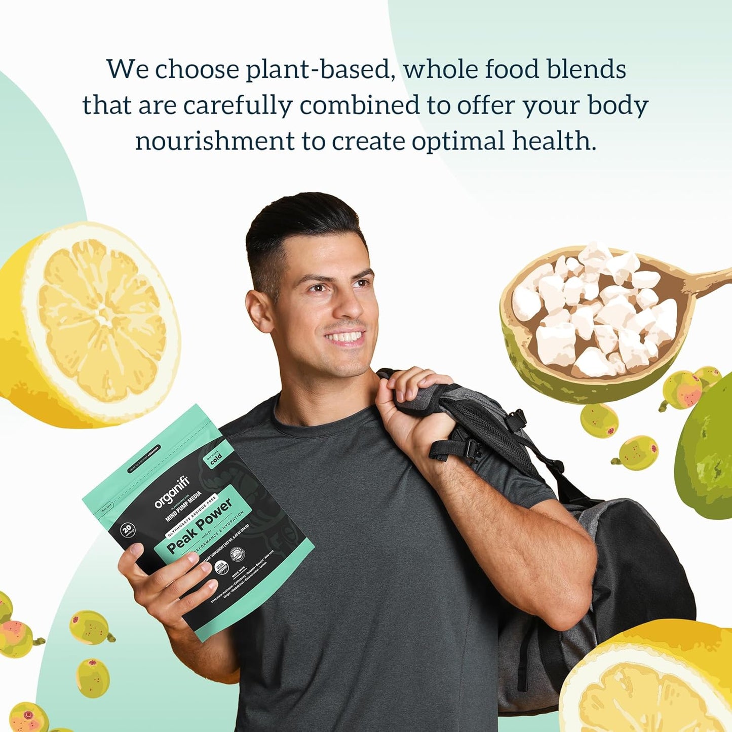 Organifi Peak Power Pre Workout Powder with Lion's Mane and Guayusa for Hydration Support