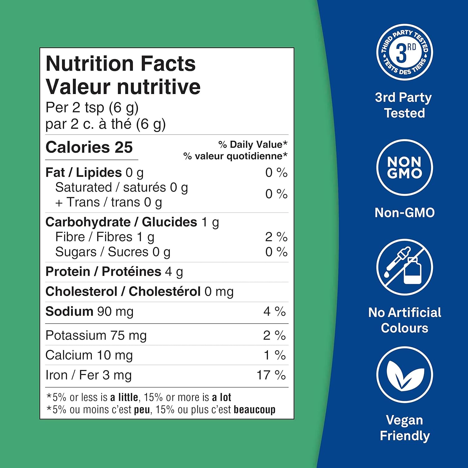 Organika Certified Organic Spirulina Powder - 500g Superfood, Vegan, Pristine Sourcing, 3rd Party Tested