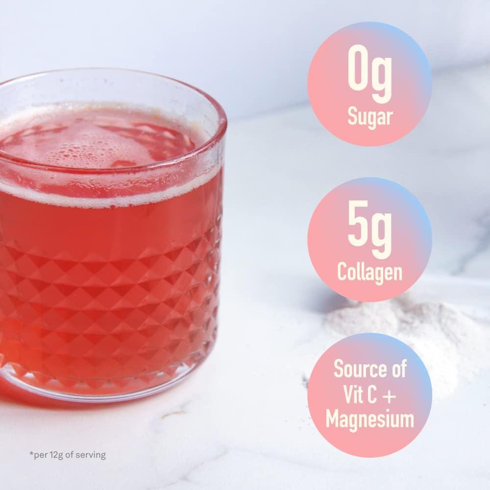 Organika Electrolytes + Enhanced Collagen Strawberry Peach Flavor - Sugar-Free Hydration & Protein Supplement - 360g - 30 Servings