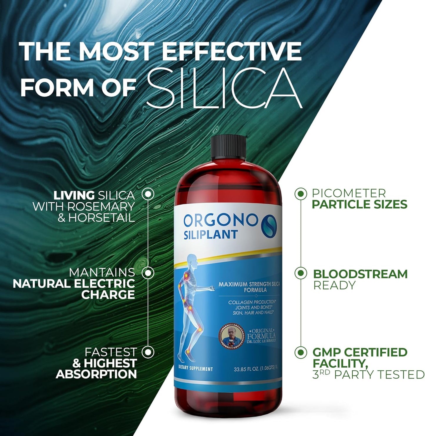 Orgono Siliplant - Vegan Collagen Booster for Joint & Bone Support, Glowing Skin, Strong Hair & Nails
