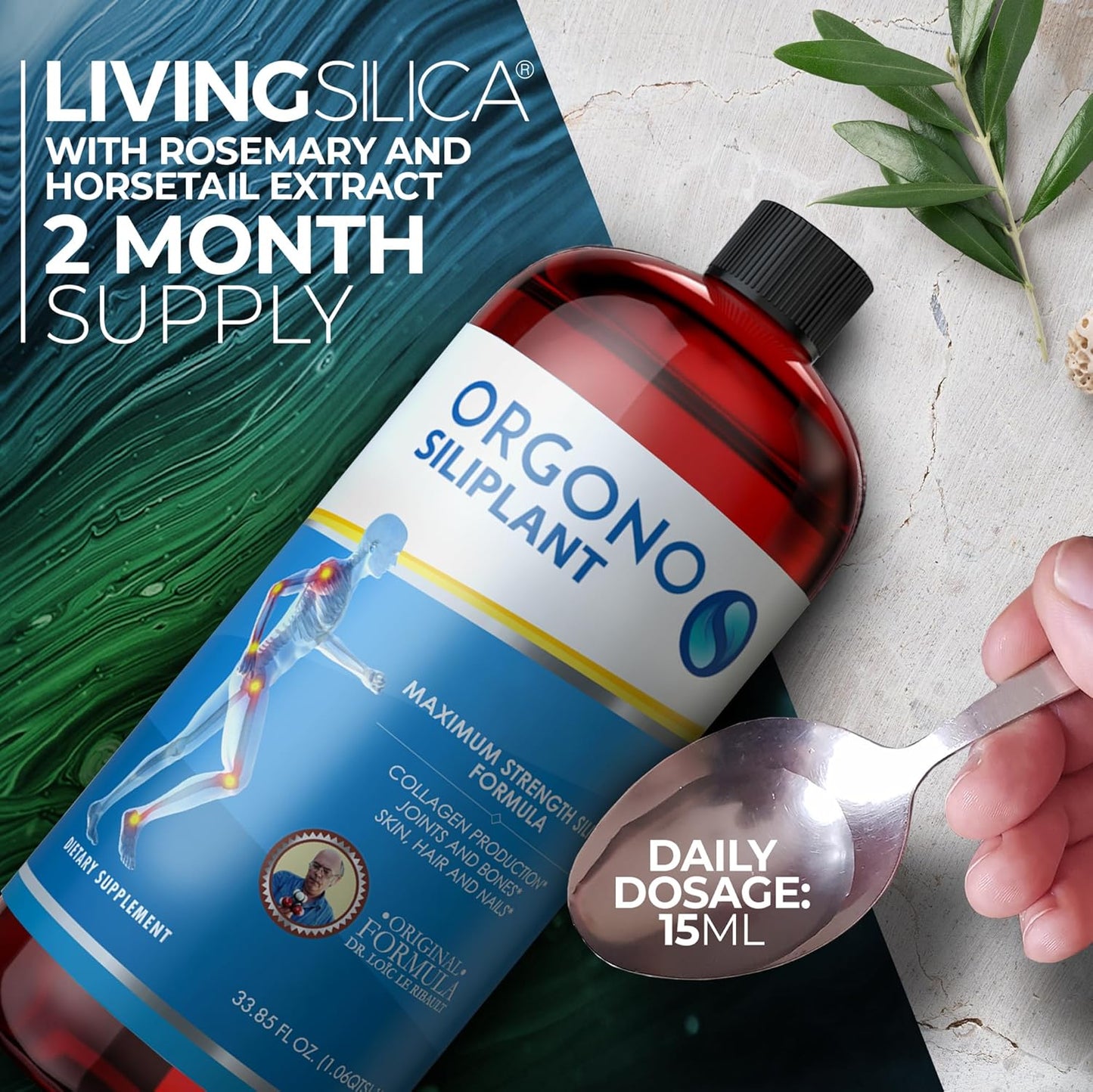 Orgono Siliplant - Vegan Collagen Booster for Joint & Bone Support, Glowing Skin, Strong Hair & Nails