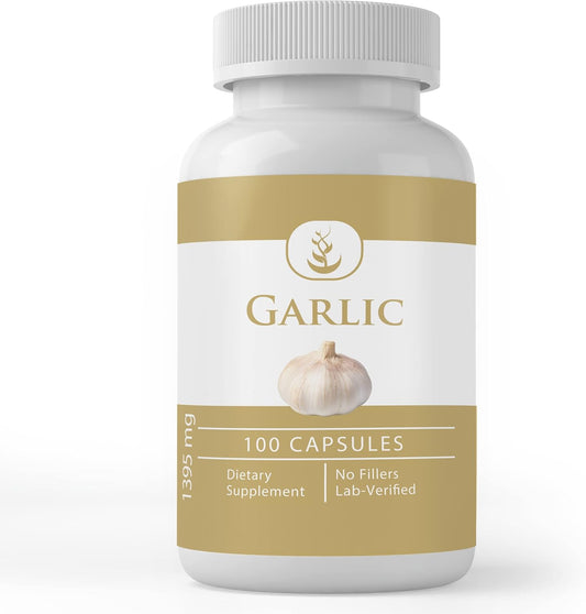 Original Garlic Capsules - 100 Count - Pure Ingredients, Lab Verified, No Additives or Fillers
