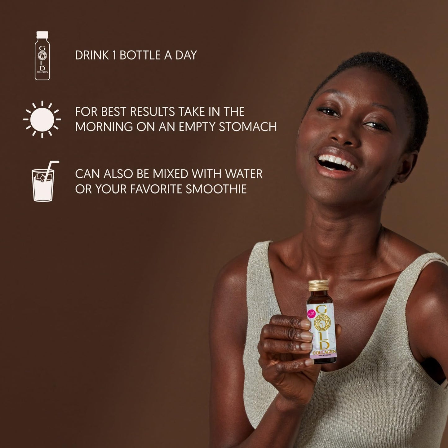 Original Liquid Collagen Drink with Hyaluronic Acid - Marine Collagen for Skin, Hair, and Nails - Women and Men
