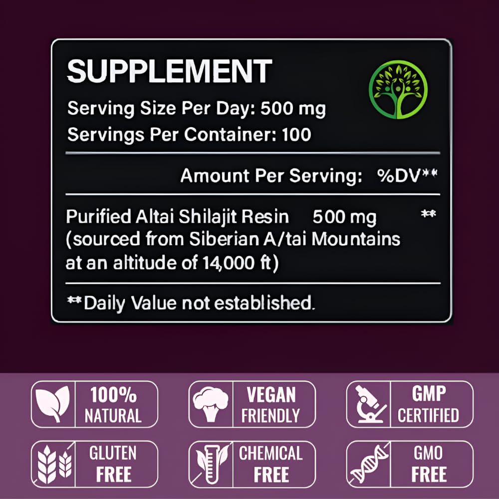 Original Siberian Shilajit Resin Drops with Fulvic Acid & Trace Minerals - 100 Servings/1.7 Oz for Metabolism & Immune Support