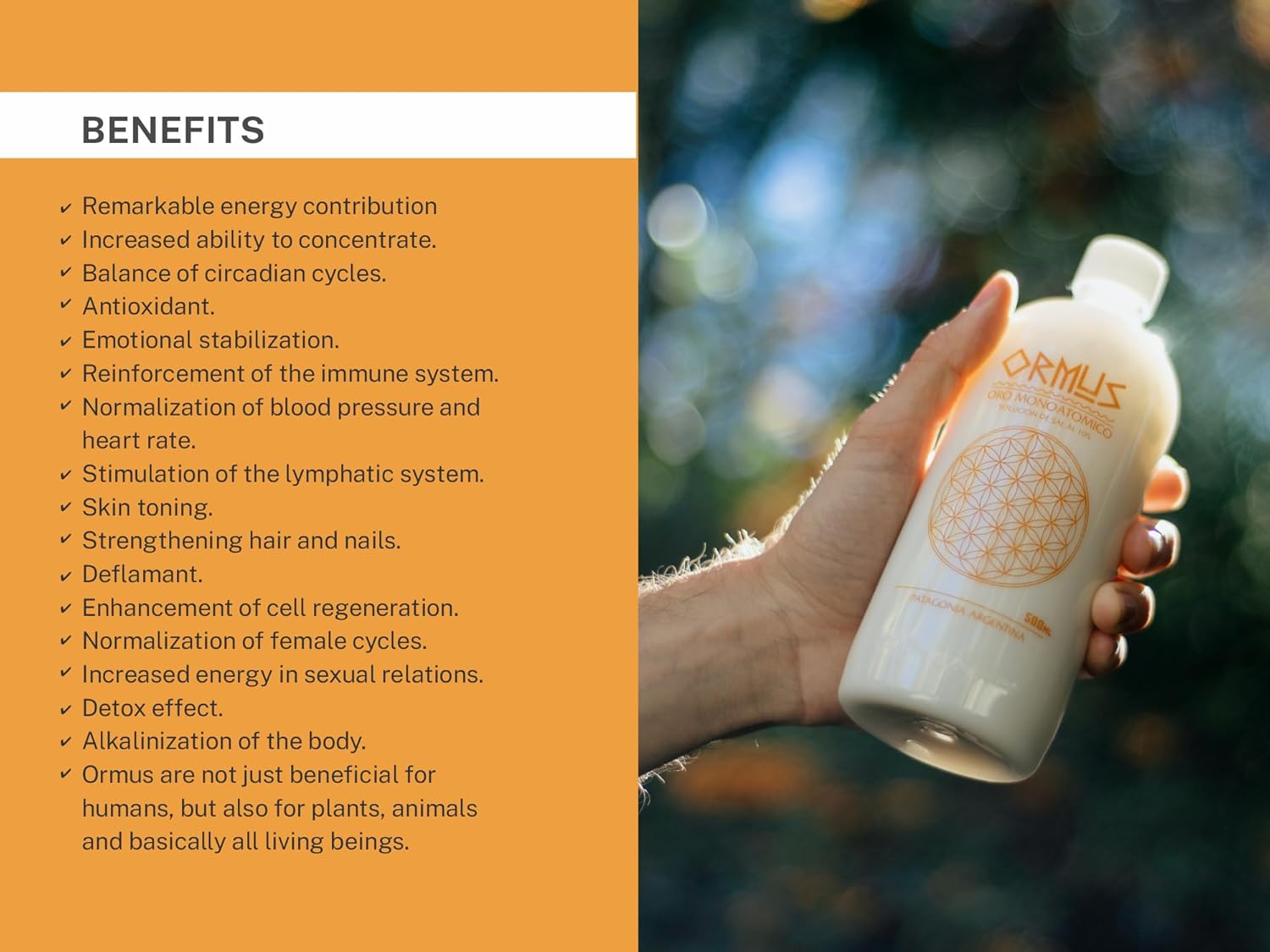 Ormus Gold Patagonia Dabar Frecuencial & Zinc Frequency Solution Kit, 500 ML - Natural Sea Minerals & Zinc Boost